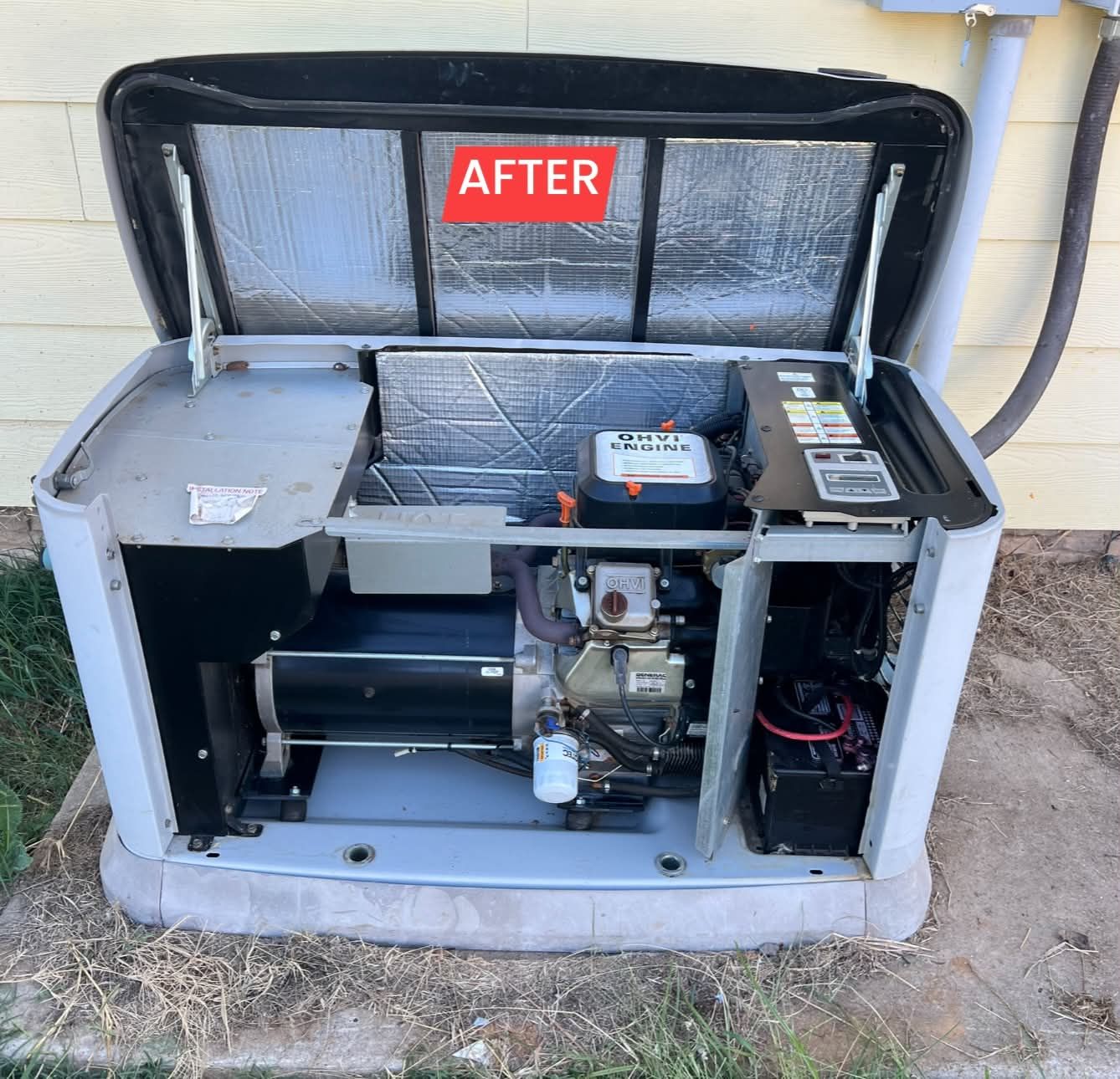 Briggs and Stratton generator engine after service